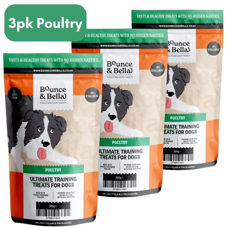 **Discounted Multipack** - 3 Packs of 500g for only £27.97 (save £8 on the normal price!) - Grain Free Ultimate Poultry Treats for Dogs