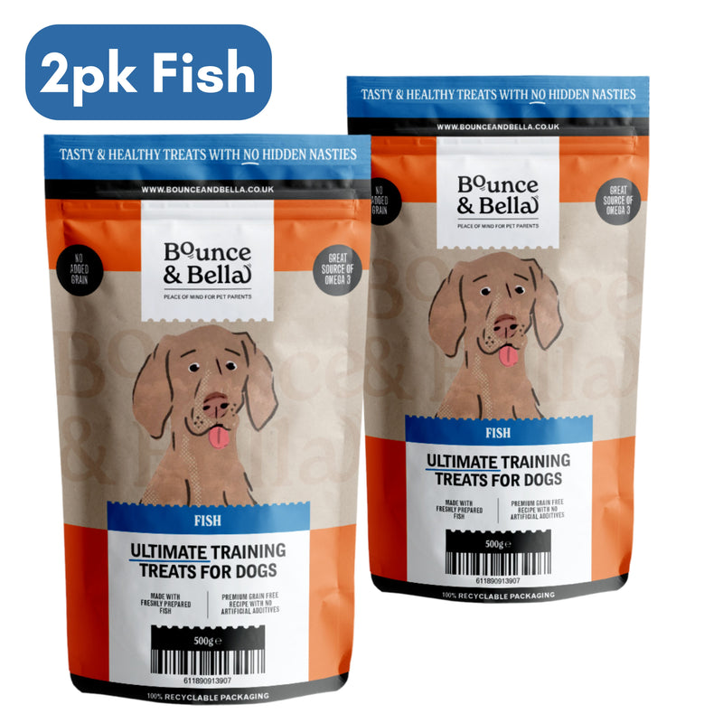 **Discounted Multipack** - 2 Packs of 500g for only £19.98 (save £4 on the normal price!) - Grain Free Ultimate Fish Treats for Dogs