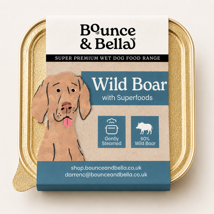 Bounce &amp; Bella Wild Boar Wet Dog Food Tray with 60% wild boar