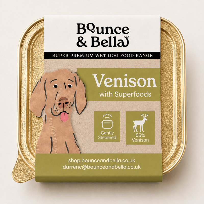 Bounce & Bella Venison Wet Dog Food Tray with 55% venison