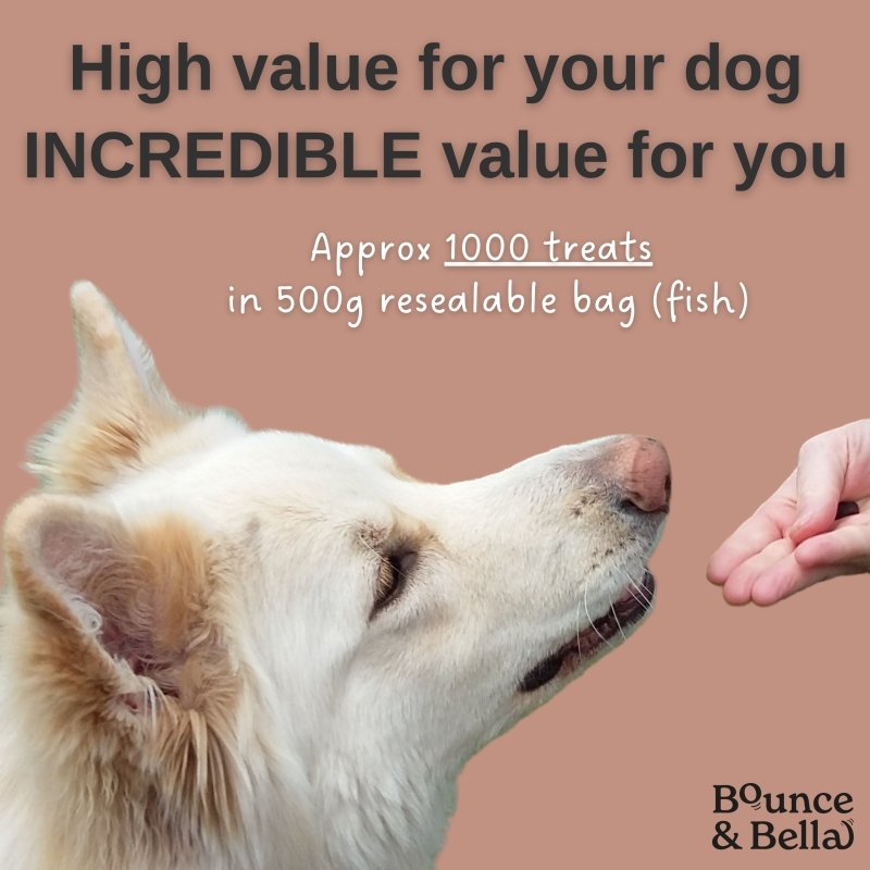 **Discounted Multipack** - 5 Packs of 500g for only £39.95 (save £20 on the normal price!!!) - Grain Free Ultimate Fish Treats for Dogs