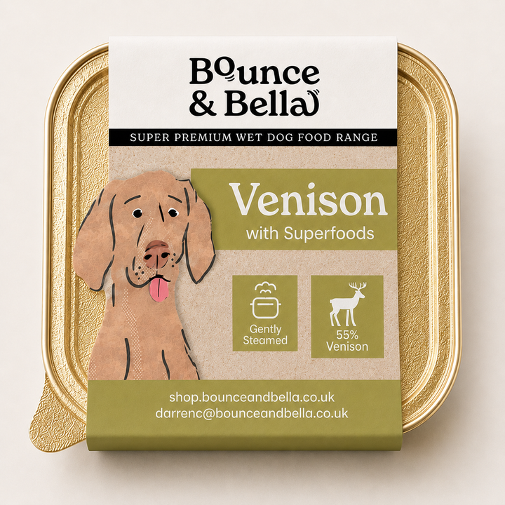 Bounce &amp; Bella Venison Wet Dog Food Tray with 55% venison