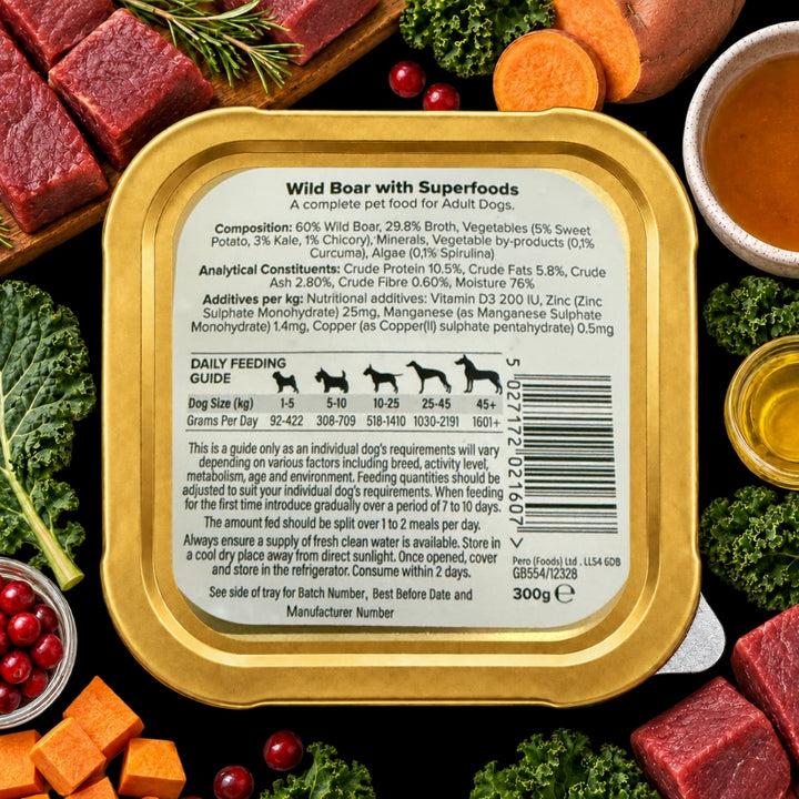 Bounce &amp; Bella Wild Boar Wet Dog Food ingredients and feeding information
